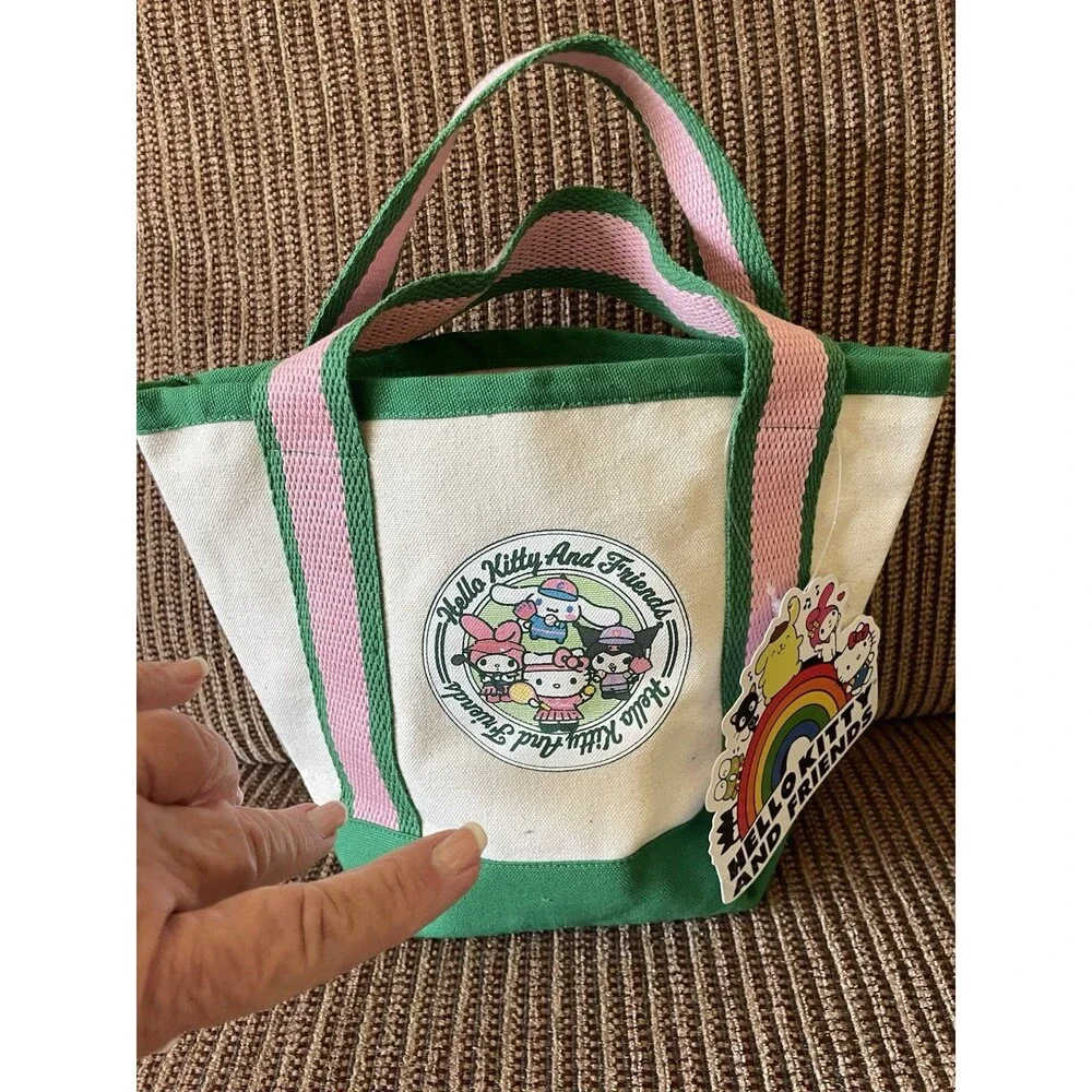 Hello Kitty and Friends Girls Friends Together Mini Cotton Canvas Tote Bag NWT